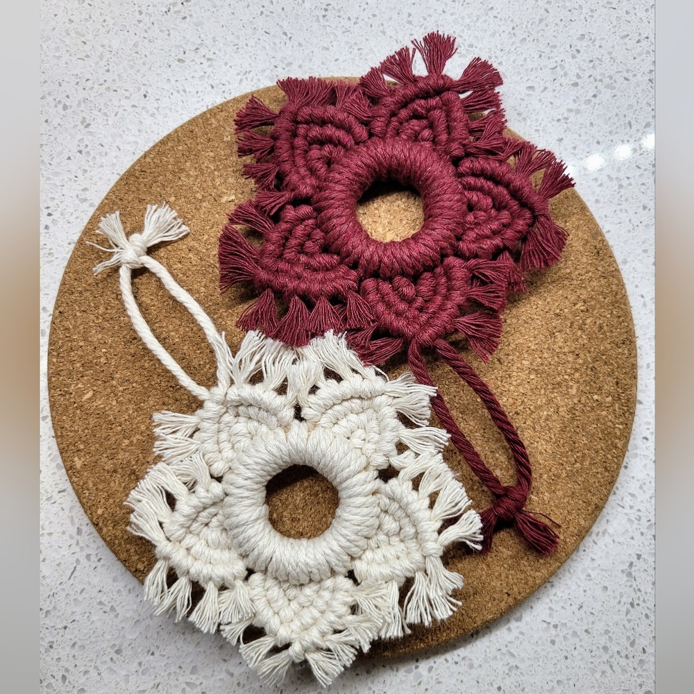 Macrame star ornaments